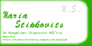 maria stipkovits business card